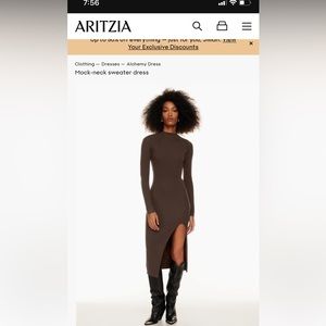 Aritzia Alchemy Dress in Rust Size Large